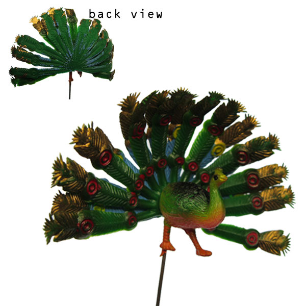 Peacock Vintage Miniature on a Wired Pick (1) - Click Image to Close