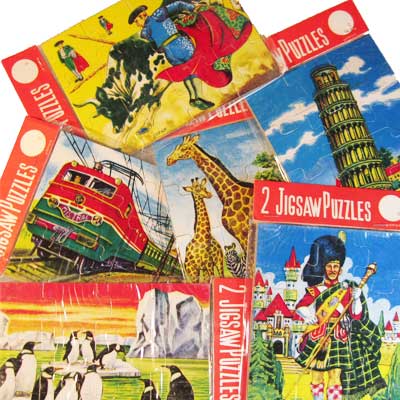 Vintage Dime Store Jigsaw Puzzle Pack - Click Image to Close