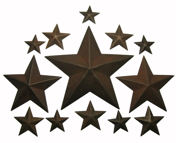 Rusty Tin Stars Assortment (14) - Click Image to Close