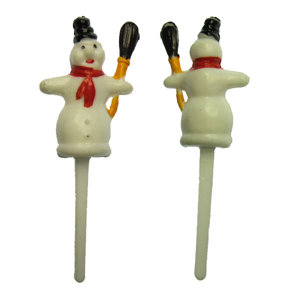 Snowman Plastic Picks (6) - Click Image to Close