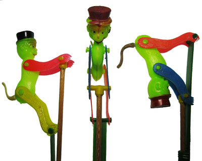 Trick Monkey on a Pole Vintage Toy - Click Image to Close