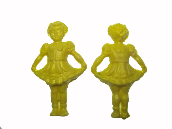 Yellow Plastic Doll Vintage Rattle - Click Image to Close