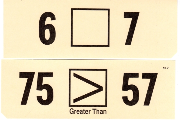 Less Than, Greater Than Vintage Flash Cards (2) - Click Image to Close
