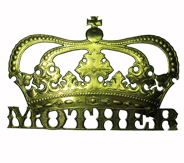Gold Foil Die-cut MOTHER Crown Vintage Dresden (1) - Click Image to Close