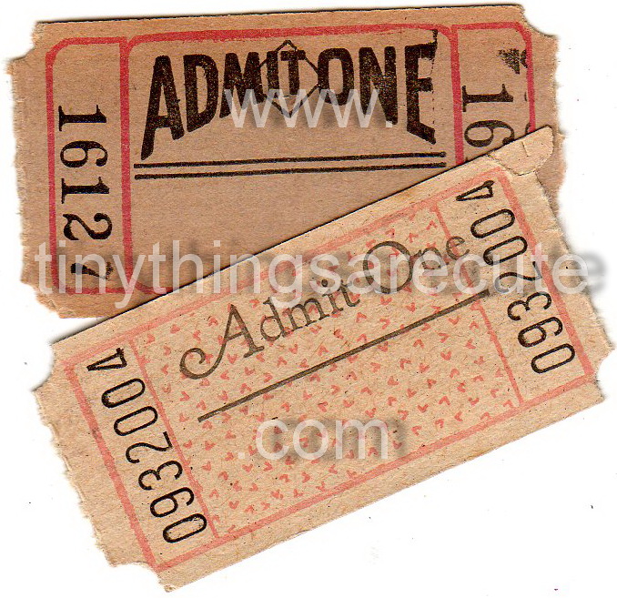 ADMIT ONE Vintage Tickets (12) - Click Image to Close