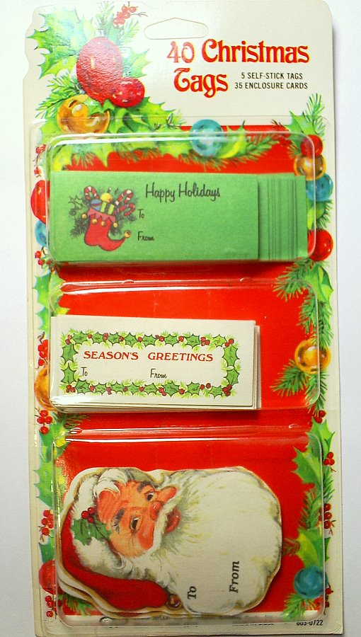 Package of Vintage Christmas Gift Tags, 40pcs - Click Image to Close