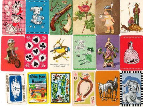 Miniature Vintage Playing Card Mix (12) - Click Image to Close