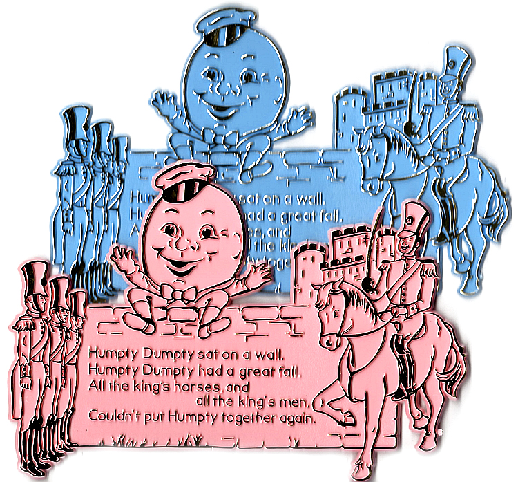 Vintage Nursery Rhyme Plaque "Humpty Dumpty" - Click Image to Close
