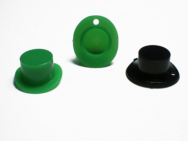 GREEN Top Hat Vintage Plastic Charms (6) - Click Image to Close