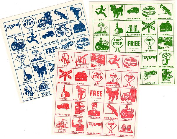 Children's Vintage Paper Bingo Cards (6) - Click Image to Close